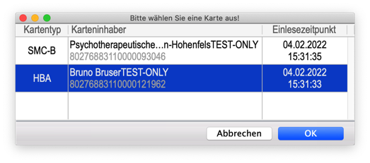 1.6.3.1-Signierung eAU HBA ausgewählt
