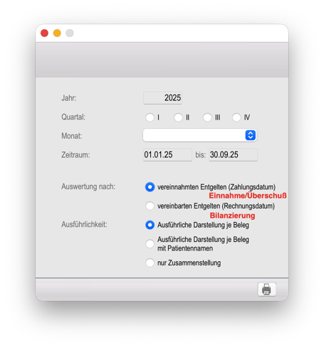 Datenauswahldialog Umsatzsteuer