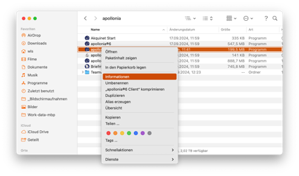 Informationen aufrufen
