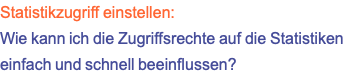 Statistikzugriff einstellen: Wie kann ich die Zugriffsrechte auf die Statistiken einfach und schnell beeinflussen?